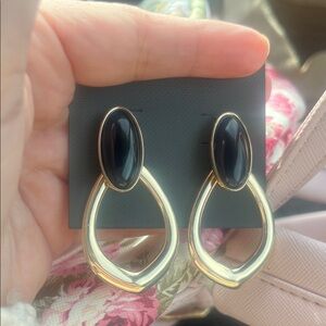 Elegant Black and Gold Earrings
